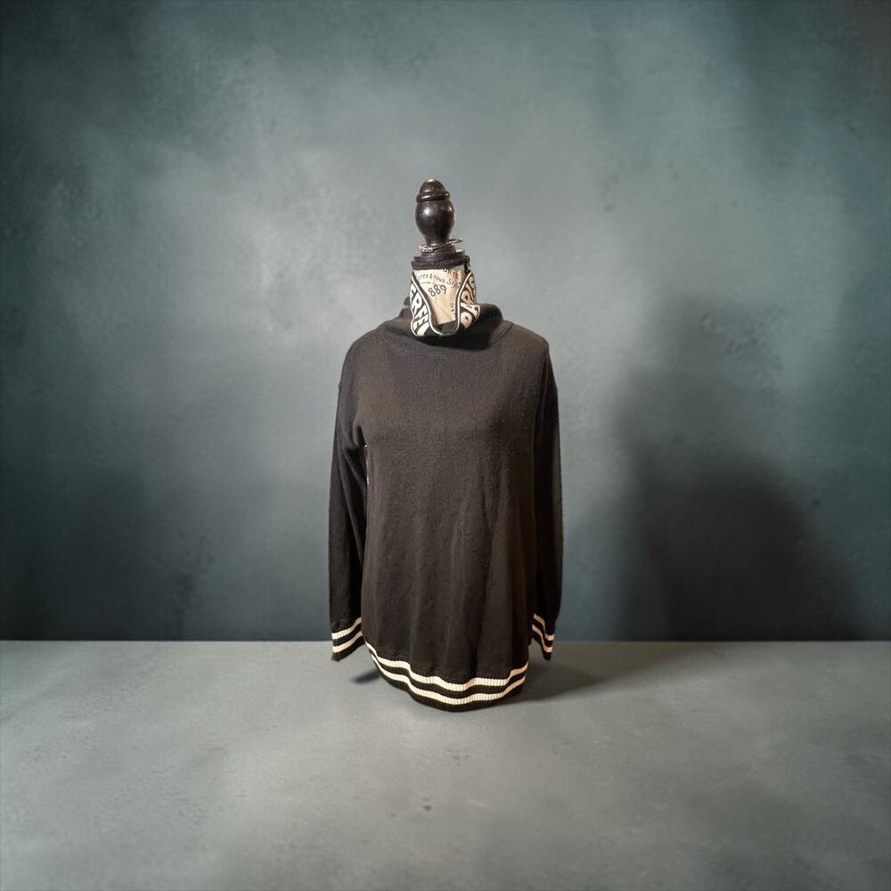 Karl Lagerfeld Paris Black Mock Neck Drawstring Sweater (Size XS)